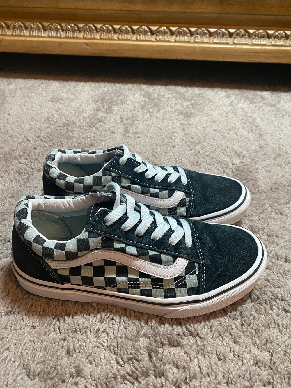 Vans Oldskool Low Black & White Checkerboard Low-Top Sneakers size 3